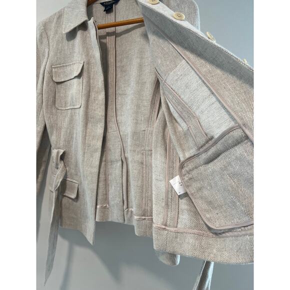 Brooks Brothers 100% Linen Jacket Woven In Ireland Button Down Size 10 JL - Picture 6 of 11